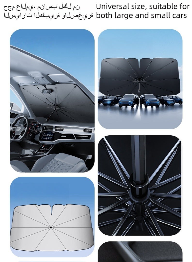 Noor&Star Car Sunshade with Safety Hammer - Emergency Window Breaker, UV50+ Sun Protection & Heat Reduction - Image 4