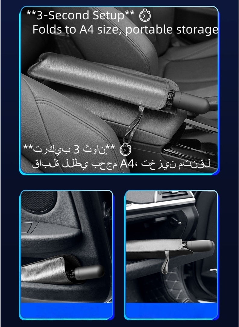Noor&Star Car Sunshade with Safety Hammer - Emergency Window Breaker, UV50+ Sun Protection & Heat Reduction - Image 5