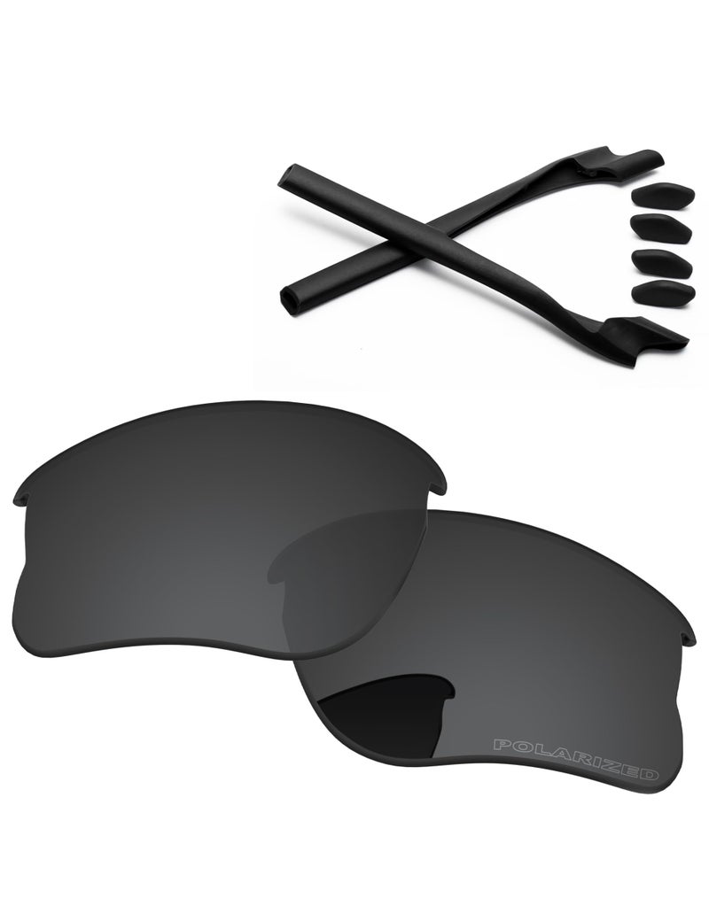 PapaViva Replacement Lenses & Rubber Kits for Oakley Half Jacket 2.0 XL OO9154 62mm Sunglass Solid Black Polarized - Image 2