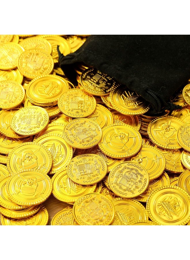 Charniol 200 Pcs St. Patrick'S Day Pirate Gold Coins Plastic Gold Treasure Coins Pirate Coins Fake Gold Coins Decorations For Favor Party Supplies Treasure Hunting Game Pirate Party Decorations - Image 4