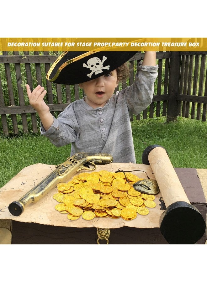 Charniol 200 Pcs St. Patrick'S Day Pirate Gold Coins Plastic Gold Treasure Coins Pirate Coins Fake Gold Coins Decorations For Favor Party Supplies Treasure Hunting Game Pirate Party Decorations - Image 5