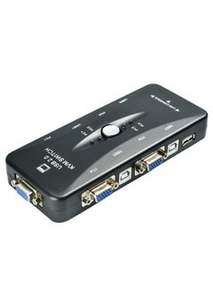 محول كيه في ام بـ 4 منافذ USB 2.0 متوافق مع شاشة الكمبيوتر وشاشة مشاركة الفيديو والكيبورد والماوس (KVM41UA)