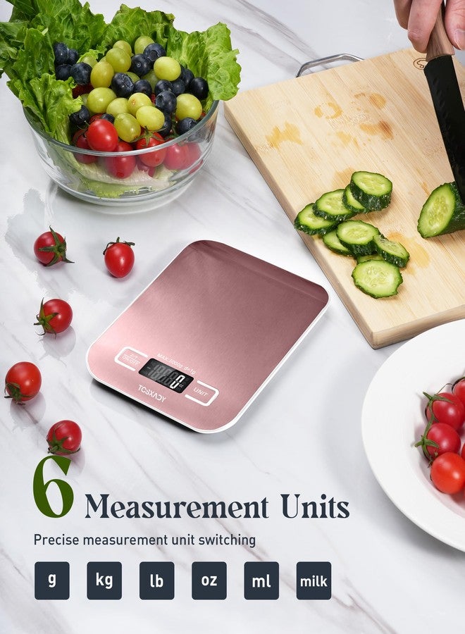 Tcsxady Food Scale, 11lb Digital Kitchen Scale with 6 Units LCD Display and Tare Function,Compact Design for Baking,Healthy Cooking,Meal Prep, 304 Stainless Steel - Image 2