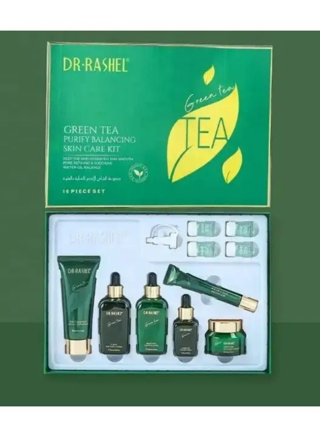 DR. RASHEL Green Tea Purify Balancing Skin Care Kit - 10 Piece Set - Image 1