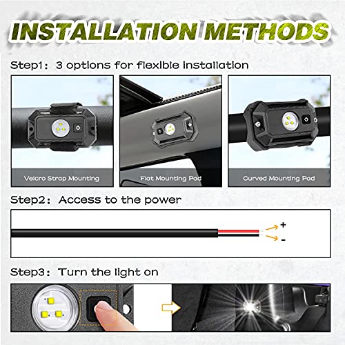 LTEODCHEW UTV LED Dome Light 12V with Switch, LTEODCHEW Universal Roll Bar Mount LED Interior Light for UTV ATV Polaris RZR Can-Am Kawasaki Yamaha Pioneer Talon SXS Truck Off Road - Image 5