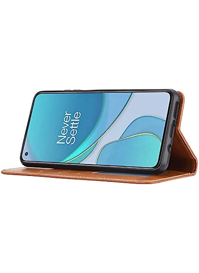 HuHa - HuHa Case Cover Compatible For OnePlus 8T Knead Skin Texture Horizontal Flip Leather Case with Photo Frame & Holder & Card Slots & Wallet Black - Image 1