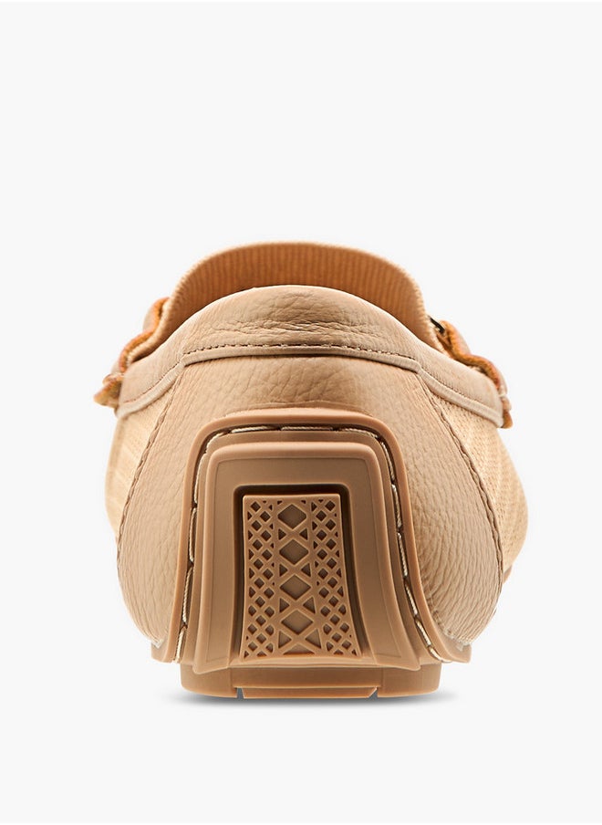 Flora Bella By Shoexpress Textured Slip-On Loafers with Metal Accent  - Image 5