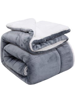 VAS COLLECTIONS VAS Collections All Season Flannel Sherpa Throw Blanket Throw 150 X 110 cm Grey Reversible  - Image 1