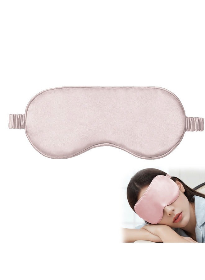 Sleep Mask, Silk Eye Mask for Sleeping Women/Men/Girls, Both Sides 100% Pure Mulberry Silk Blackout Anti-Allergy Blindfold with Elastic Strap for Full Night's Sleep, Travel and Nap (Pink)  - Image 1