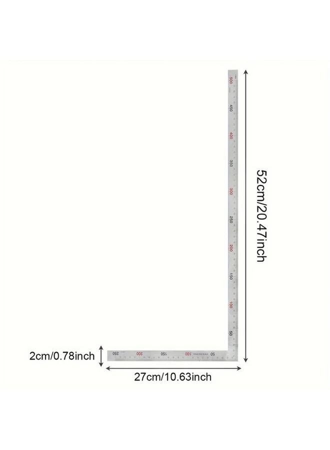 304 Stainless Steel Right Angle Ruler 250x500mm 90 Degree Woodworking Measuring Tool - Image 3