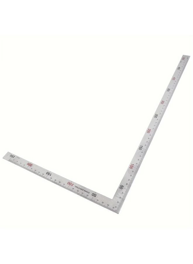 304 Stainless Steel Right Angle Ruler 250x500mm 90 Degree Woodworking Measuring Tool - Image 1