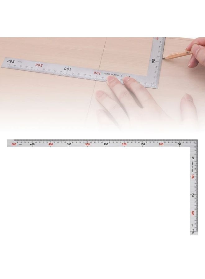 304 Stainless Steel Right Angle Ruler 250x500mm 90 Degree Woodworking Measuring Tool - Image 5