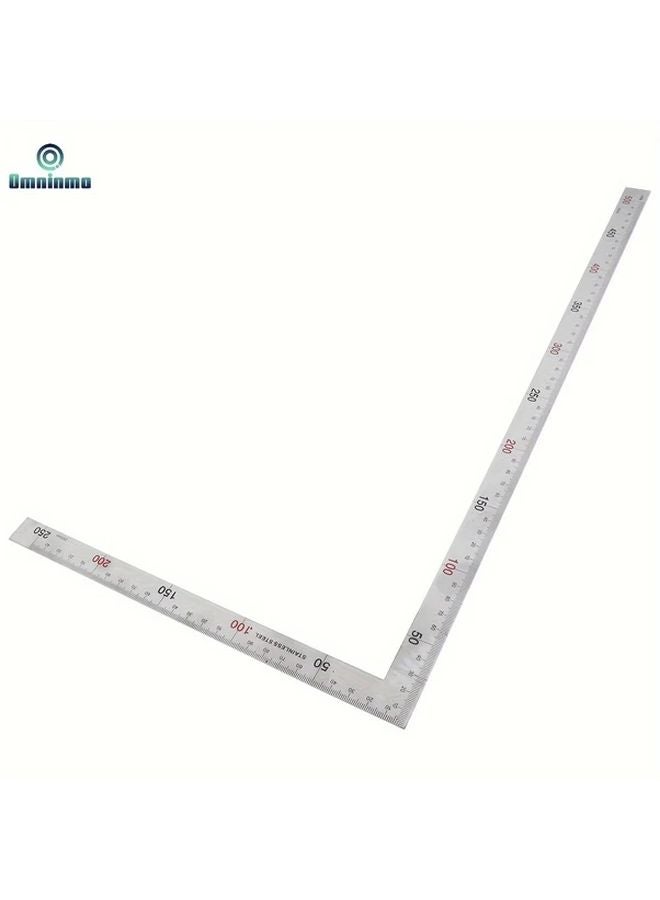 304 Stainless Steel Right Angle Ruler 250x500mm 90 Degree Woodworking Measuring Tool - Image 2