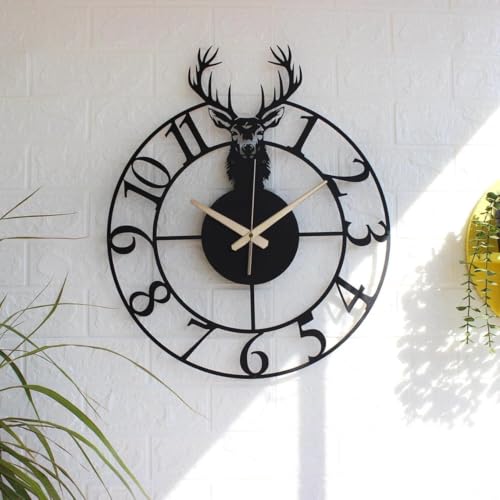 AVVIC MART Stylish Metal Analog Wall Clock for Living Room, Bedroom, Office, Kitchen, Home and Hall | Antique Fancy Big Size Modern Wall Watch for Home Decor (DA-180, 40CM) - Image 1