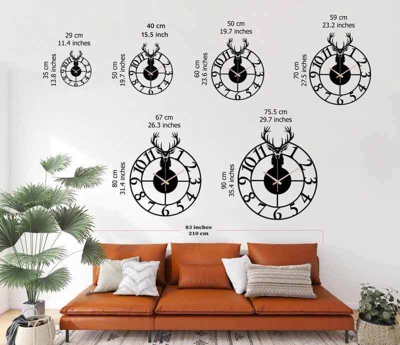 AVVIC MART Stylish Metal Analog Wall Clock for Living Room, Bedroom, Office, Kitchen, Home and Hall | Antique Fancy Big Size Modern Wall Watch for Home Decor (DA-180, 40CM) - Image 2