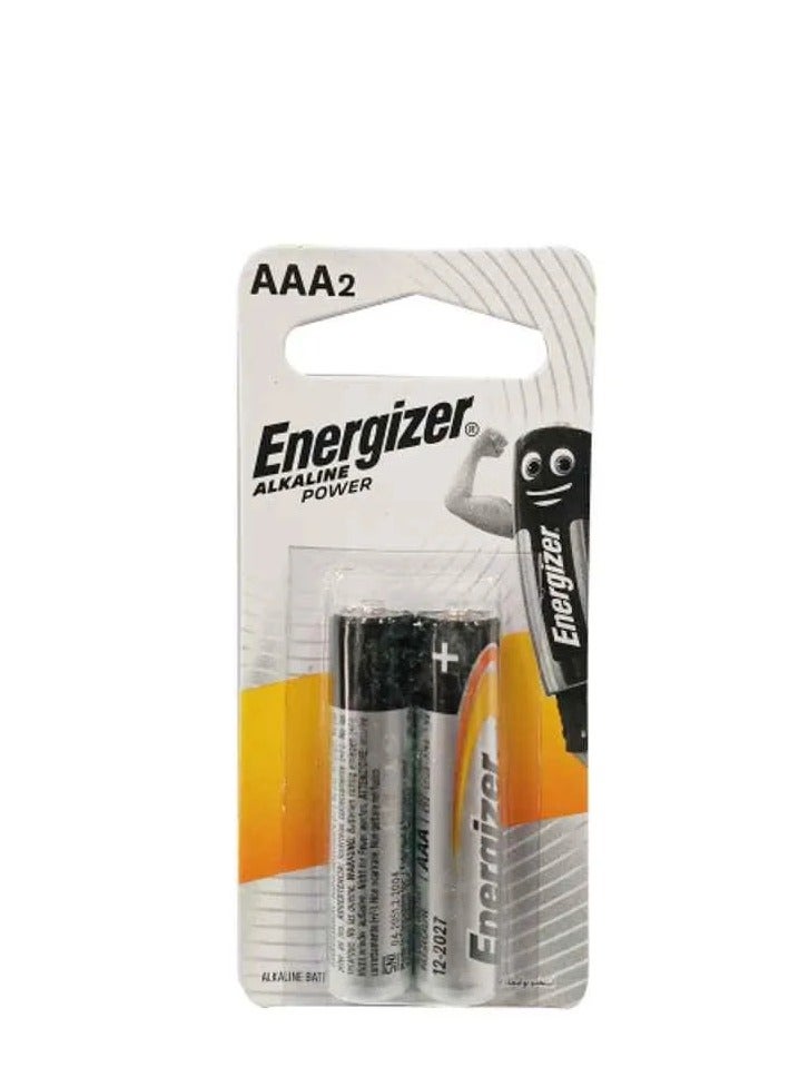 إنرجايزر قطعتان من بطاريات إنرجايزر القلوية مقاس AAA فضي/أسود - Image 1