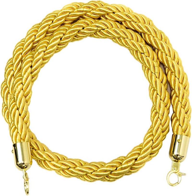 klarakoBarrier Rope Crowd Control Stanchion Queue Rope with Hooks, 5ft/7ft/10ft, 6 Colors Available klarakoYellow, 1.5m - Image 2