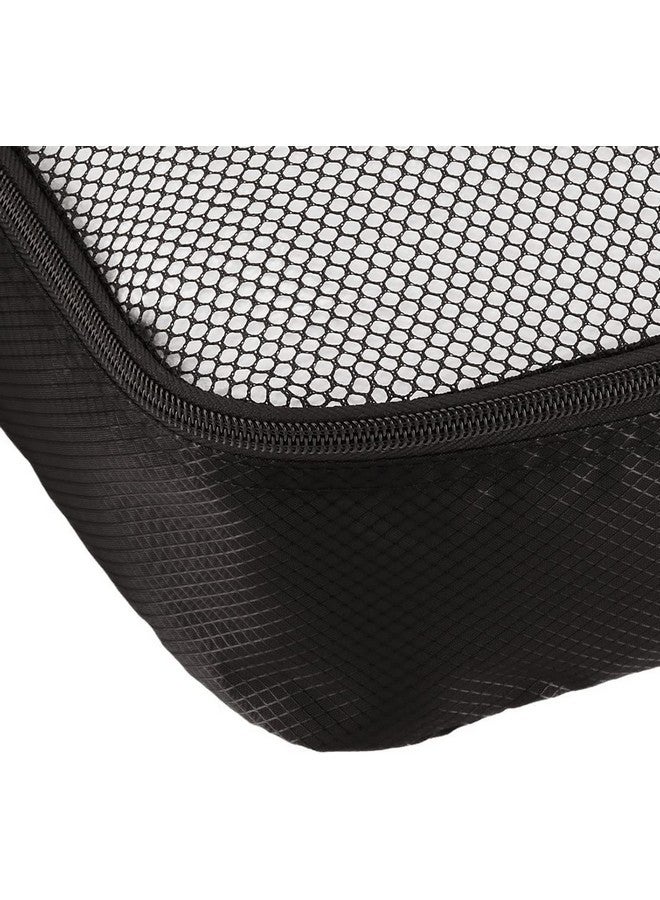 OxbOw Packing Cubes, Travel Organizer Pouch, Packing Bags for Travelling Travel Pouches for Women, Pouch for Men, Cloth Bag for Travel, Polyester (Large- Pack of 4, Black) - Image 5