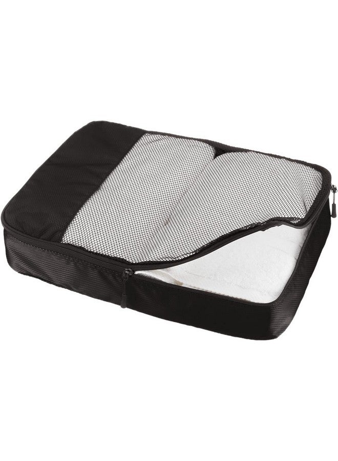 OxbOw Packing Cubes, Travel Organizer Pouch, Packing Bags for Travelling Travel Pouches for Women, Pouch for Men, Cloth Bag for Travel, Polyester (Large- Pack of 4, Black) - Image 4