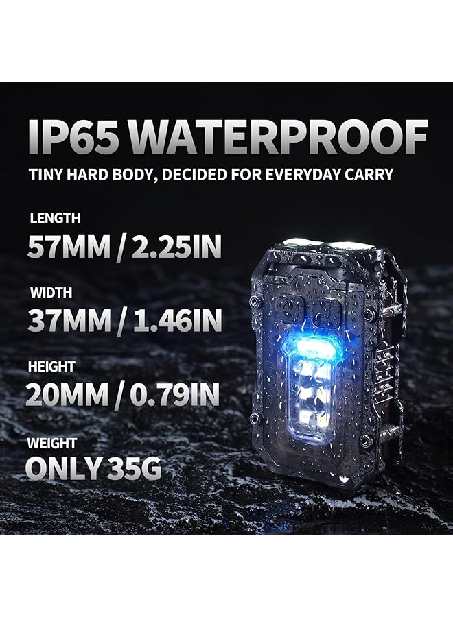 [Upgrade] Mini Keychain Flashlight with Magnet USB C Rechargeable EDC 800 High Lumens LED & COB Portable Clip on Flashlights 8 Modes Waterproof (Black) - Image 4