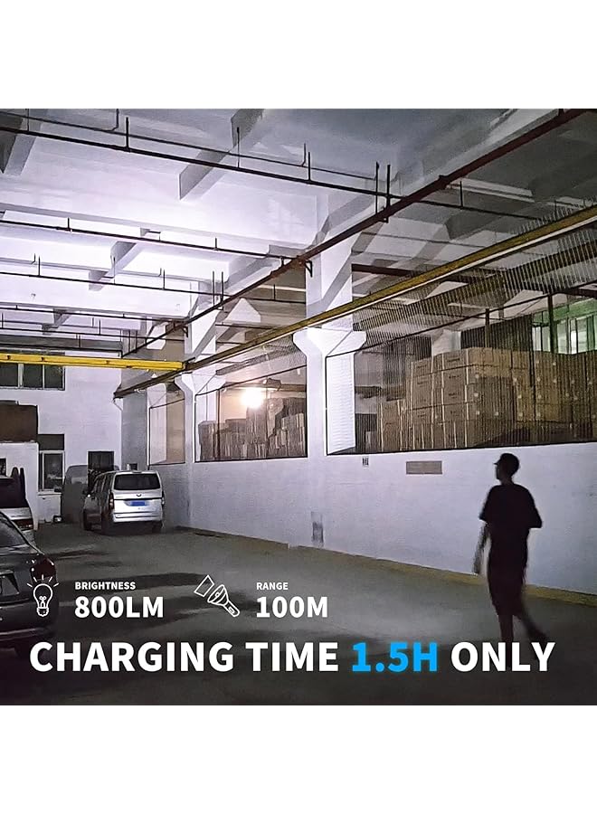 [Upgrade] Mini Keychain Flashlight with Magnet USB C Rechargeable EDC 800 High Lumens LED & COB Portable Clip on Flashlights 8 Modes Waterproof (Black) - Image 2