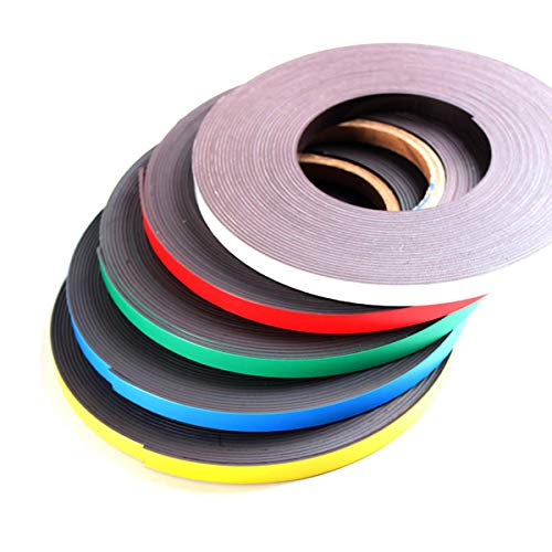 SUVEJK Magnetic Tape Roll Colored Thin Strips - Dry Erase Magnet Whiteboard Graphic Art Tape/ 10mm 33ft Marking Line Magnet Tape(6 Pack Mix Color) - Image 3