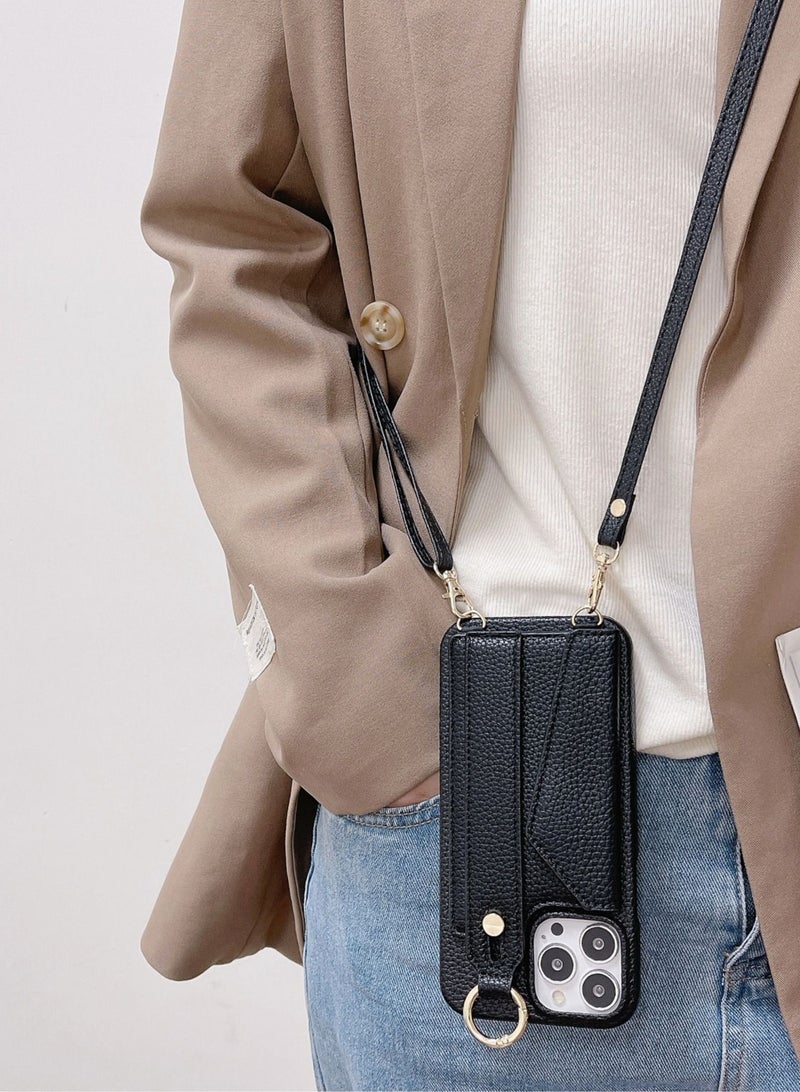 Suteni Back Cover Card Slots Leather Phone Case for iPhone - Image 2