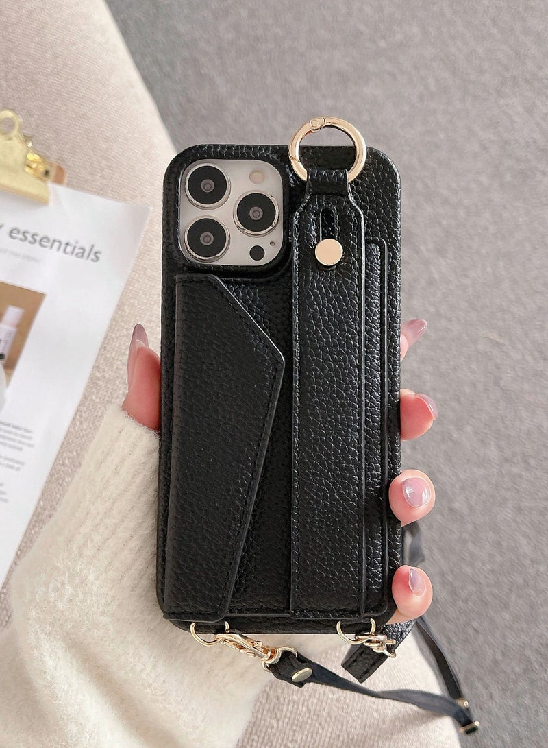 Suteni Back Cover Card Slots Leather Phone Case for iPhone - Image 1