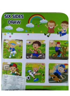 Generic 6 Sides Printed Wooden Block Puzzle with Sports Graphics  - Image 2