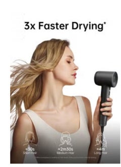 Laifen Laifen, Swift Hair Dryer, High Speed 200M Ionic Blow Dryer with 110, 000 RPM Brushless Motor for Fast Drying, Low Noise, Hairdryer with 1 Magnetic Nozzle (Black)  - Image 2