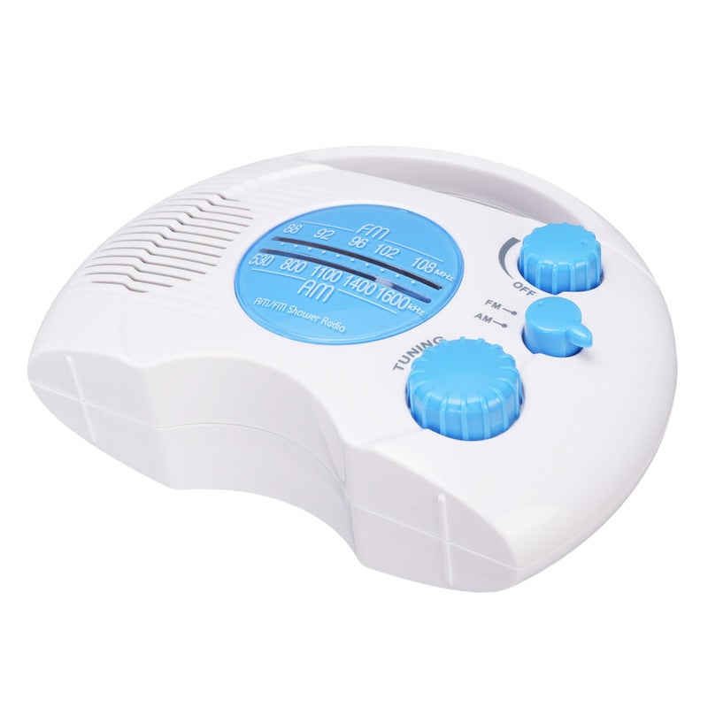 راديو دش محمول مقاوم للماء AM FM مع إضاءة زرقاء LED وحجم قابل للتعديل للاستخدام المنزلي - Image 5