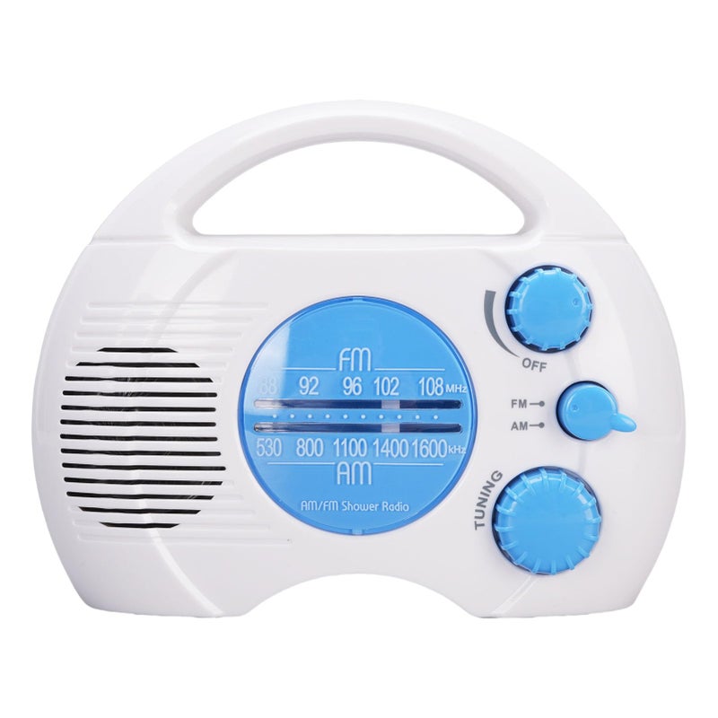 راديو دش محمول مقاوم للماء AM FM مع إضاءة زرقاء LED وحجم قابل للتعديل للاستخدام المنزلي - Image 2