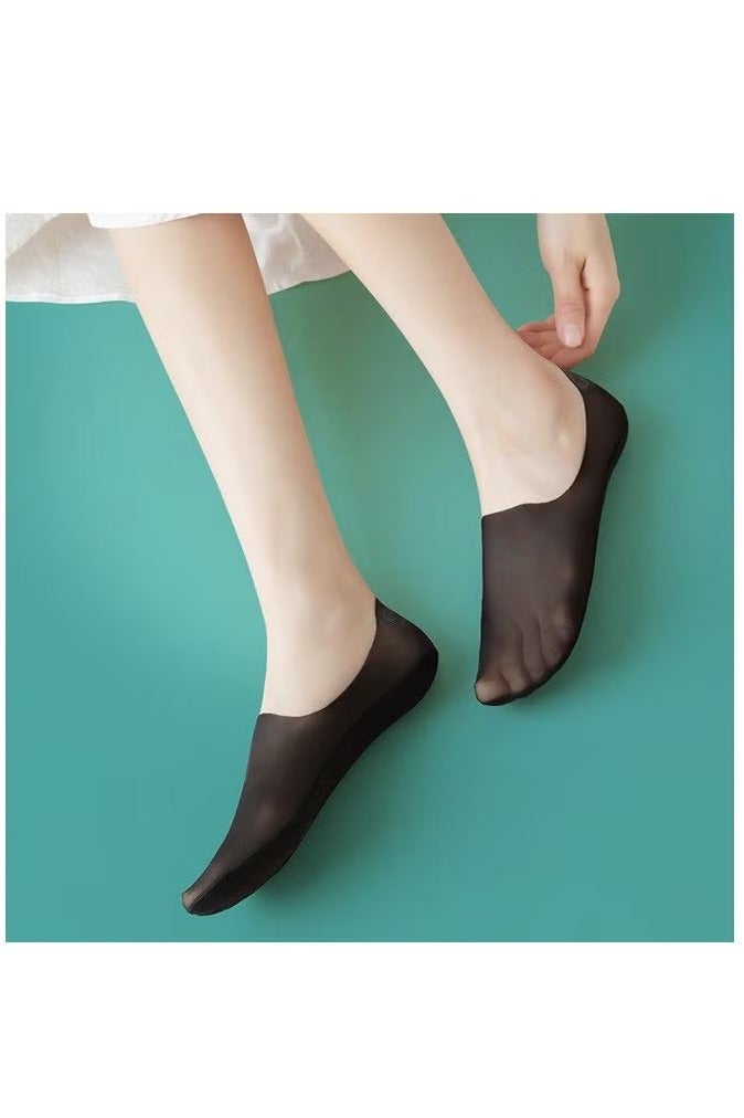 4 Pairs women Invisible socks Non-slip Ice Silk Socks Ice Silk Breathable Socks - Image 3