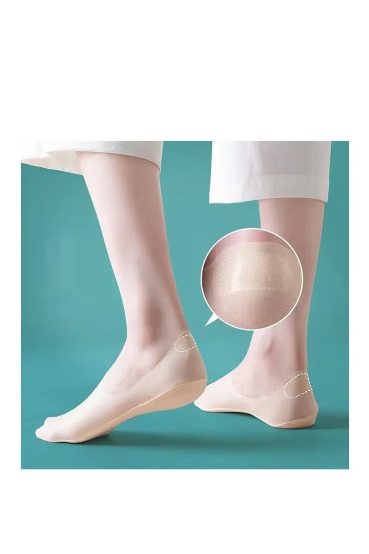 4 Pairs women Invisible socks Non-slip Ice Silk Socks Ice Silk Breathable Socks - Image 2