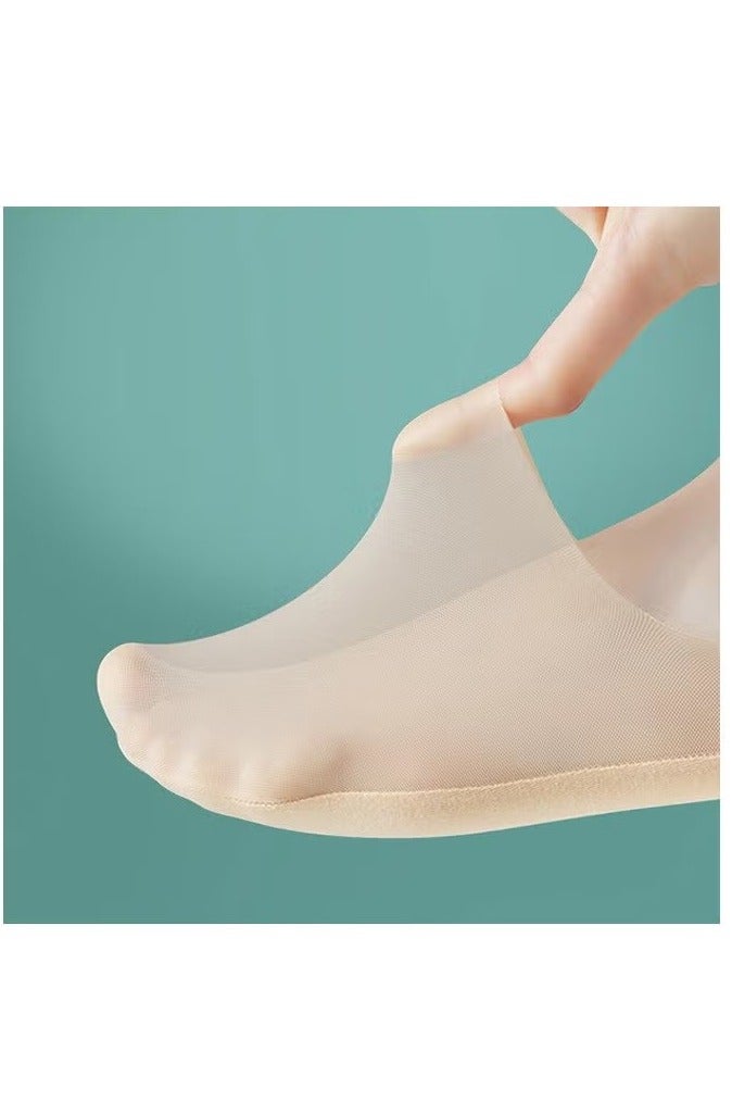 4 Pairs women Invisible socks Non-slip Ice Silk Socks Ice Silk Breathable Socks - Image 4