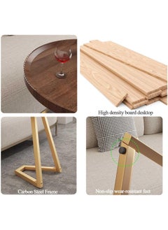 Generic SUPAAR Home Side Tables for Small Spaces, Couch Arm Tray Table for Living Room, Bed, Sofa. End Table Anti-Rust waterproof End Table Anti-Rust waterproof (walnut)  - Image 4