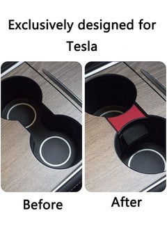 VINSOC Water Cup Slot Slip Limit Clip for 2021 Tesla Model 3/Y ABS Turn Fur (Red)  - Image 3