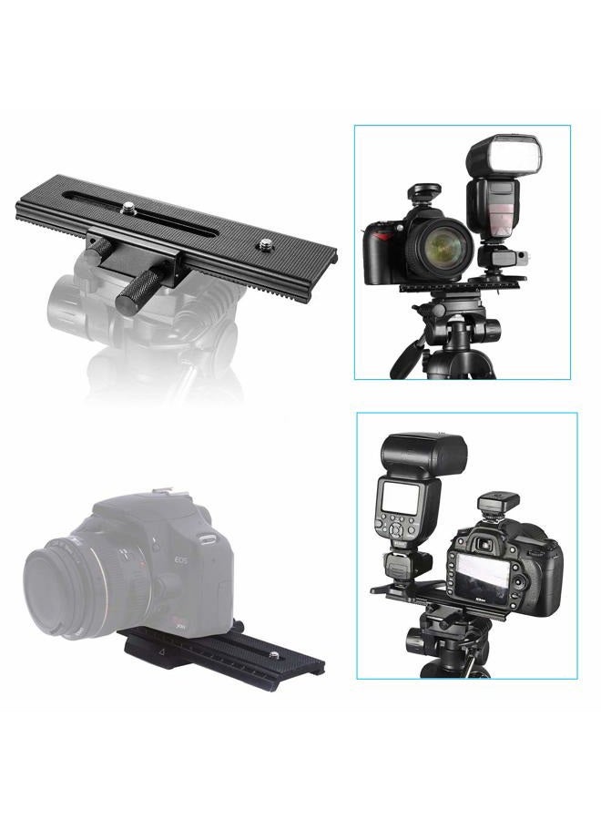 EXMAX 16cm 2 Way Macro Shot Focusing Focus Rail Slider/Close-up Shooting 1/4 Quick Screw Release Mount Camera Flash Support Plate Compatible with Canon Nikon Pentax Olympus Sony - Image 2