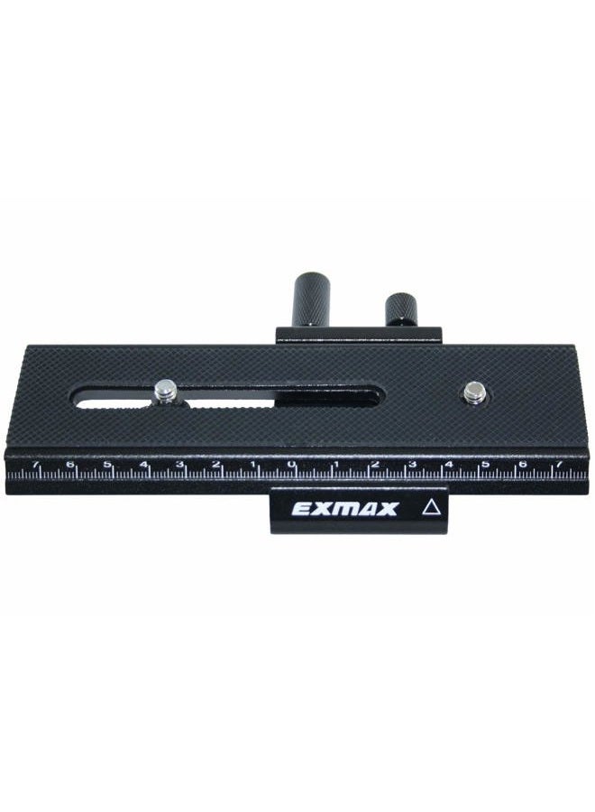 EXMAX 16cm 2 Way Macro Shot Focusing Focus Rail Slider/Close-up Shooting 1/4 Quick Screw Release Mount Camera Flash Support Plate Compatible with Canon Nikon Pentax Olympus Sony - Image 1
