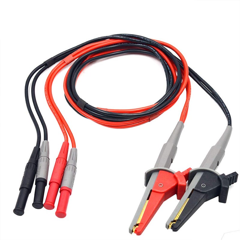 ZIBOO LC02 LCR Meter Test Leads Lead Terminal Kelvin Clip Wires,4 Four Wire Test Leads Lead Terminal Kelvin Clip Alligator with 4mm Banana Plug,Use for LCR Capacitance Meters,Kelvin Lead Set (Clips) - Image 2