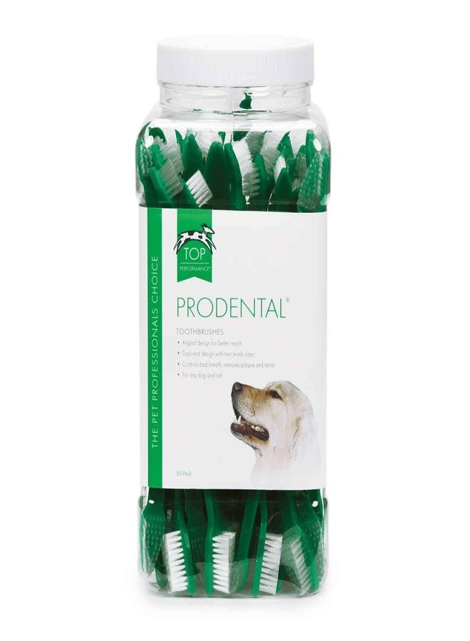 توب بيرفورمانس فرشاة أسنان برودنتال ثنائية الأطراف عالية الأداء - فرشاة أسنان مريحة لتنظيف أسنان الحيوانات الأليفة، عبوة من 50 فرشاة - Image 2