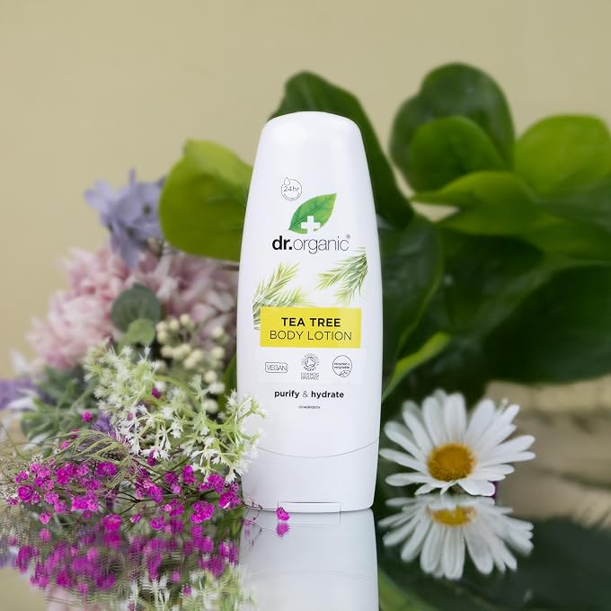dr.organic Dr Organic Tea Tree Lotion, Moisturising, Mens, Womens, Natural, Vegan, Cruelty-Free, Paraben & SLS-Free, Recycled & Recyclable, Recycled & Recyclable, Organic, 200ml, Packaging may vary - Image 2
