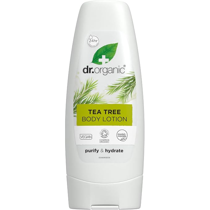 dr.organic Dr Organic Tea Tree Lotion, Moisturising, Mens, Womens, Natural, Vegan, Cruelty-Free, Paraben & SLS-Free, Recycled & Recyclable, Recycled & Recyclable, Organic, 200ml, Packaging may vary - Image 1