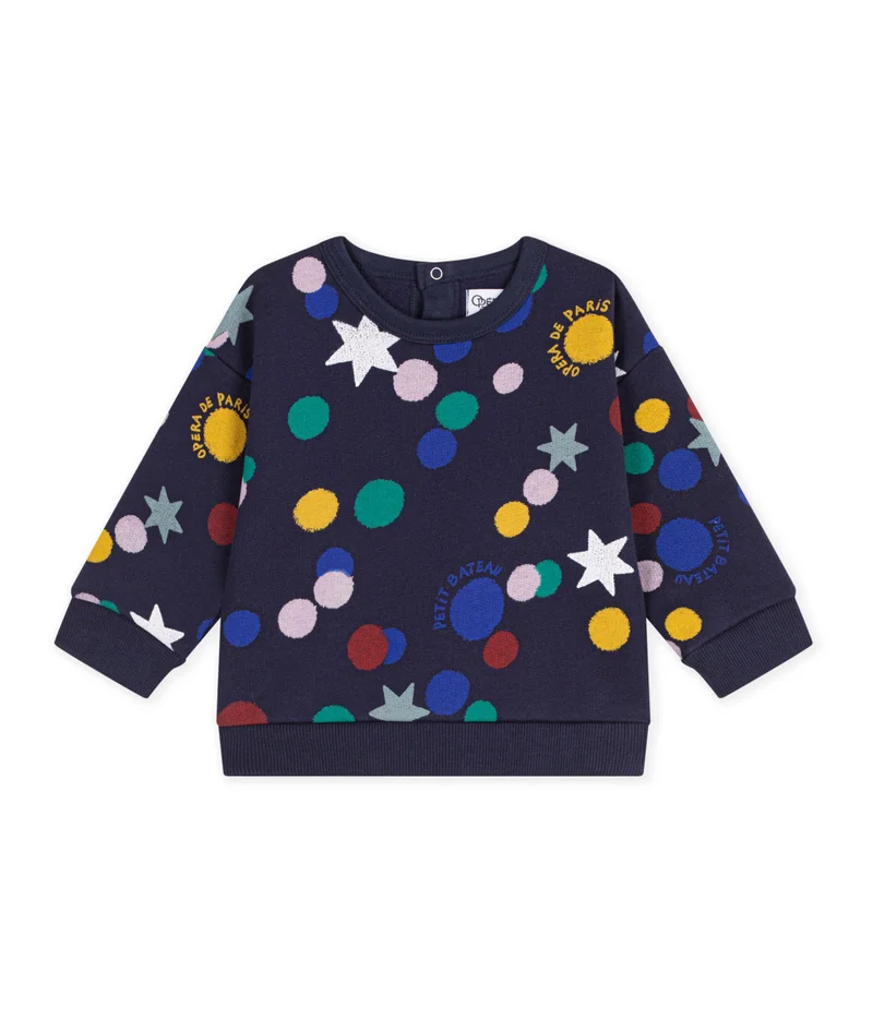 Petit Bateau Babies' Animal Print Cotton Sweatshirt