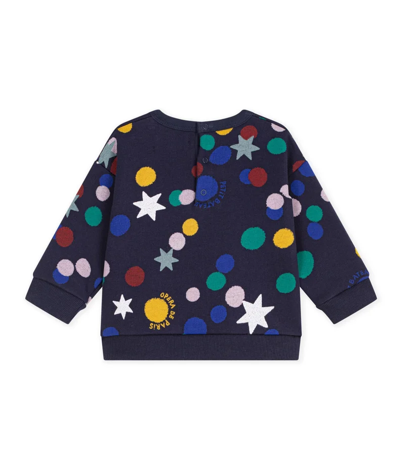Petit Bateau Babies' Animal Print Cotton Sweatshirt