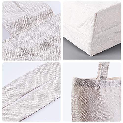 CVNDKN Canvas Tote Bags,2 Pcs Tote Bags Multi-Purpose Reusable Blank Canvas Bags Use For Grocery Bags,Shopping Bags,DIY Gift Bags - Image 3