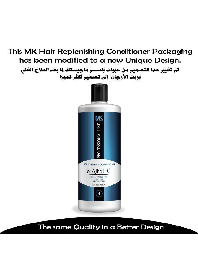 Majestic MK Professional Replenishing All Hairs Conditioner with Argan Oil 1000ml - Image 4