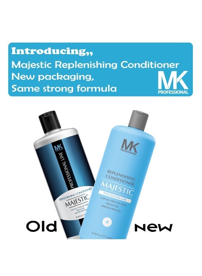 Majestic MK Professional Replenishing All Hairs Conditioner with Argan Oil 1000ml - Image 3