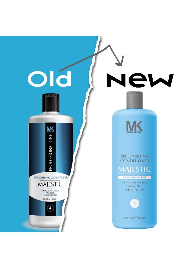 Majestic MK Professional Replenishing All Hairs Conditioner with Argan Oil 1000ml - Image 5