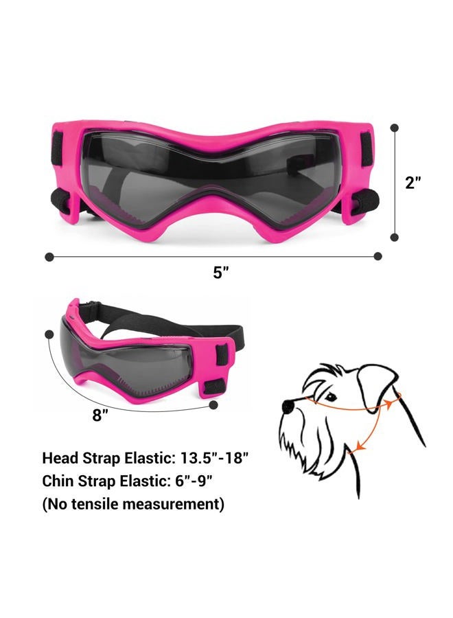 PETLESO Dog Goggles Small Breed, UV Protection Dog Sunglasses Medium Breed Dog Goggles for Medium Dog Outdoor Riding Driving, Medium Pink - Image 5